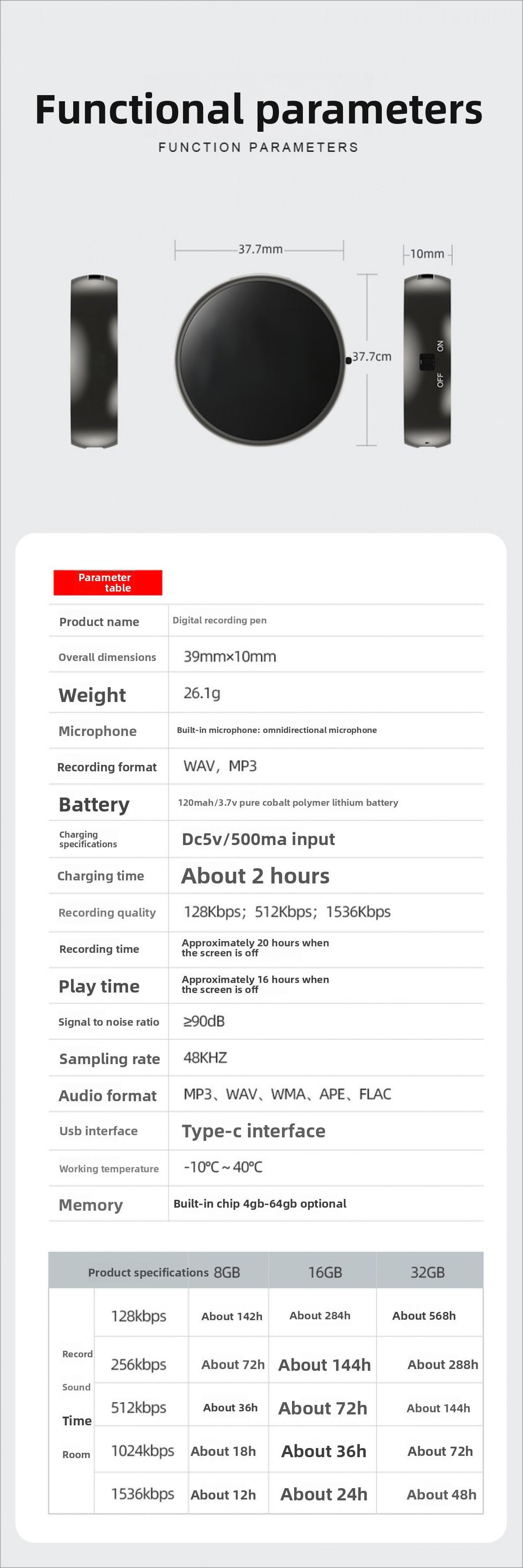 Voice Activated Recorder +Magnetic Digital Voice Recorder , Car recorder, Audio Recording Device, Grabadora De Audio Digital Usb Wireless Portable Mini recording pen