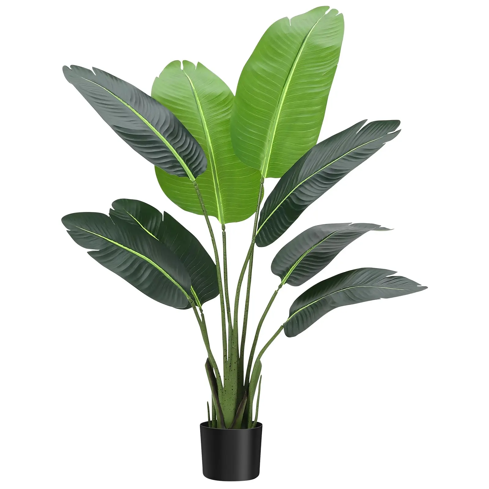 GARVEEArtificial Indoor Plants in 4ft, 5ft, and 6ft Sizes with Premium Simulated Silk Fabric, Adjustable Branches, Realistic Look, No Maintenance, Easy Assembly - Perfect Décor for Home or Office, Featuring Bird of Paradise Designs