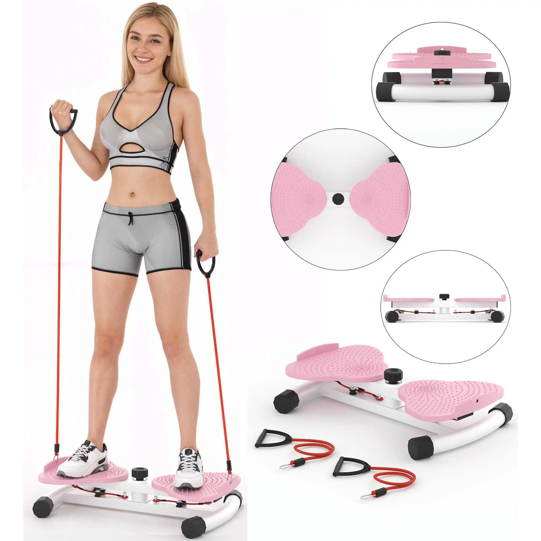 Waist Twist Machine Can Stand with Feet Apart Double Non-slip No Noise Use Exercise Equipment Abdominal Roller Workout