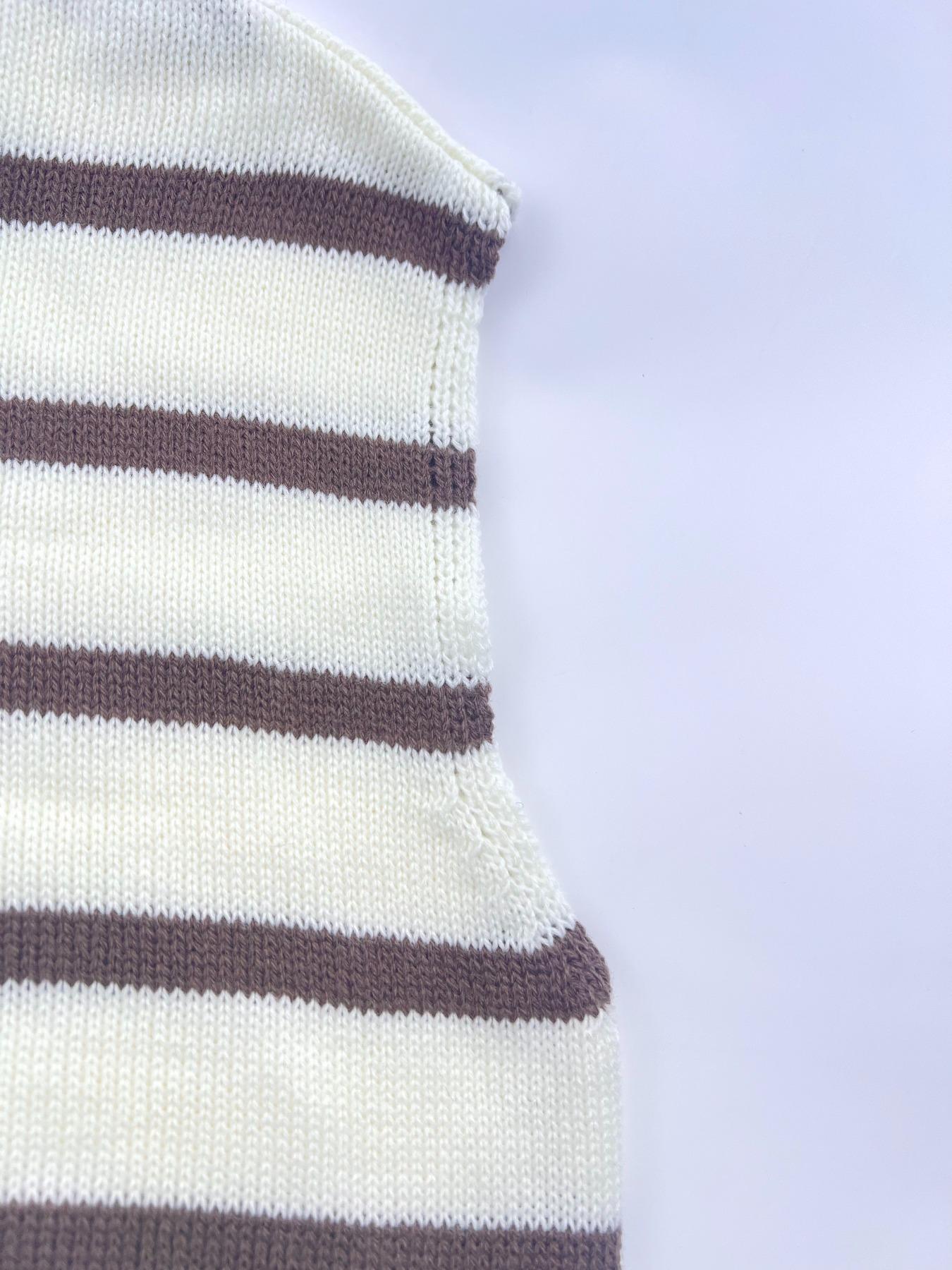 Women's Striped Print Crew Neck Sweater Pullover, Casual Jumper for Summer, Fashion Women's Knitwear for Daily Wear, Women Summer Tops, Oversized Knit Tops for Women