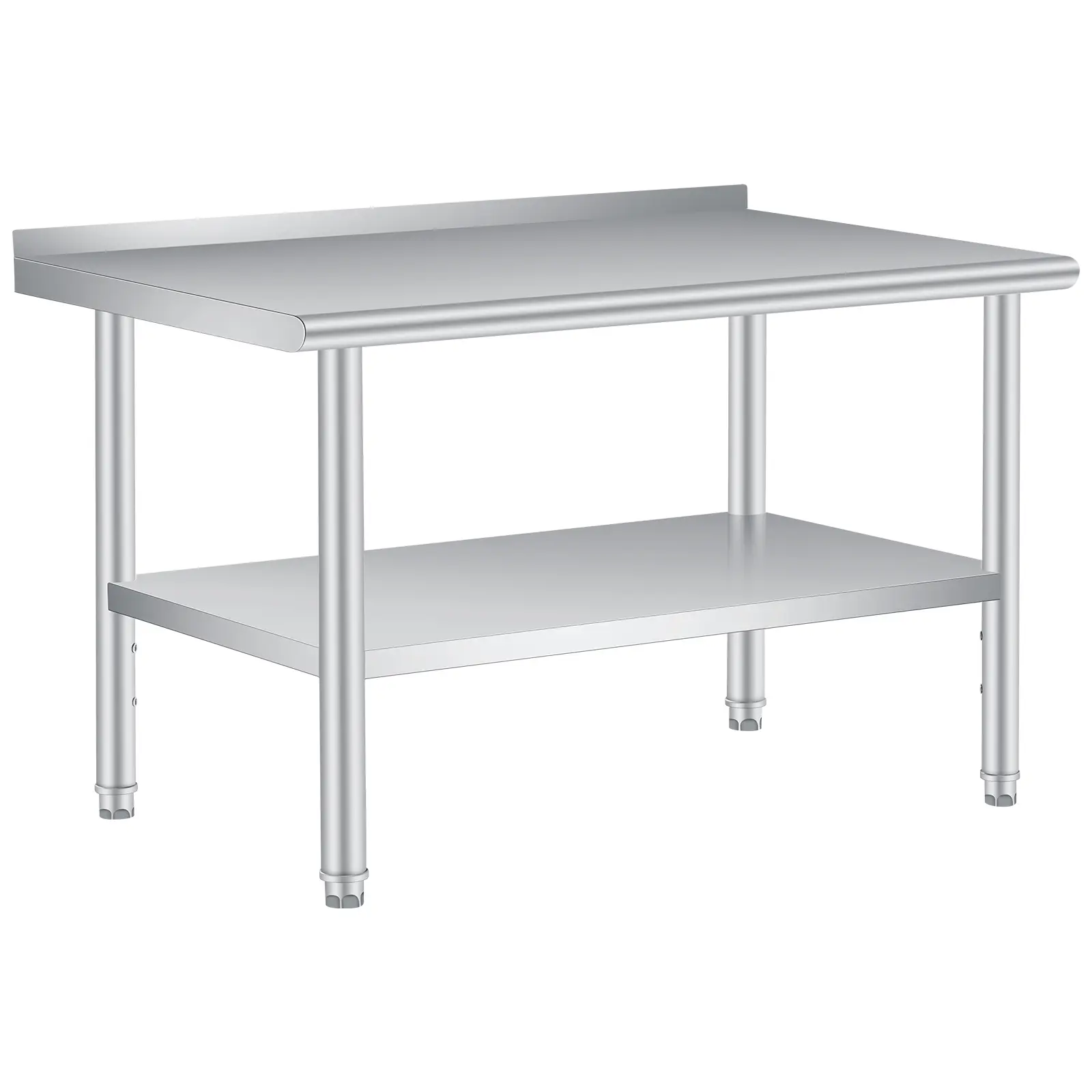 Commercial Stainless Steel Prep Table with Wheels, 30 x 24 Inch Heavy Duty Kitchen Work Table with Backsplash & Adjustable Under Shelf, Mobile Metal Workstation for Restaurant Food Truck Backyard BBQ Patio