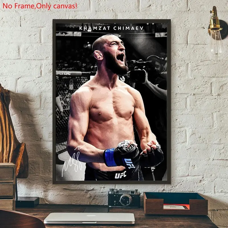 1 piece/set frameless canvas painting print poster, Classic realistic Boxing Sports star art, Khamzat Chimaev, a perfect gift for mixed martial arts loves, ideal gift for bedroom, living room, dorm hallway, kitchen,s mural, wall decoration