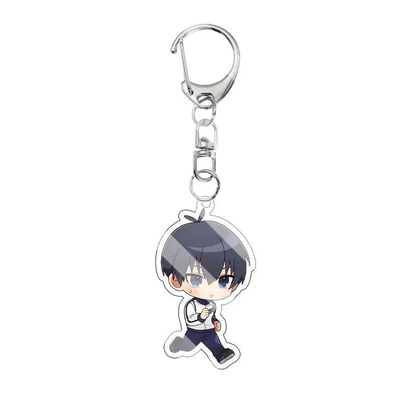 Anime Blue Lock Soccer Q Version Acrylic Keychain Cartoon Cute Nagi Bachira Shidou Reo Football Character Bag Charm Pendant Gift