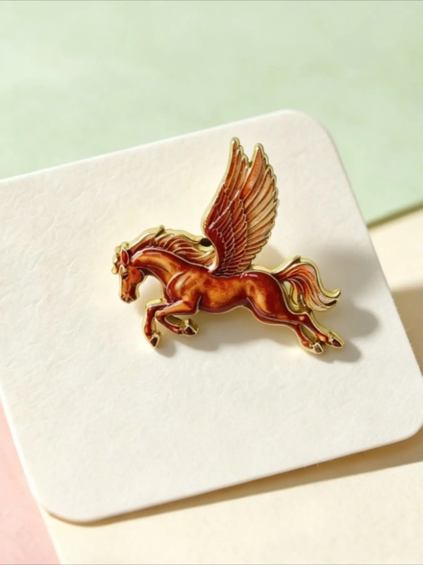 Retro Flying Pegasus Enamel Brooch, Classic Winged Horse Mythology Lapel Pin Badge, Elegant Fantasy Animal Clothing Accessory, Unique Gift for Horse Enthusiasts, Mythology Lovers, Enamel Lapel Pins