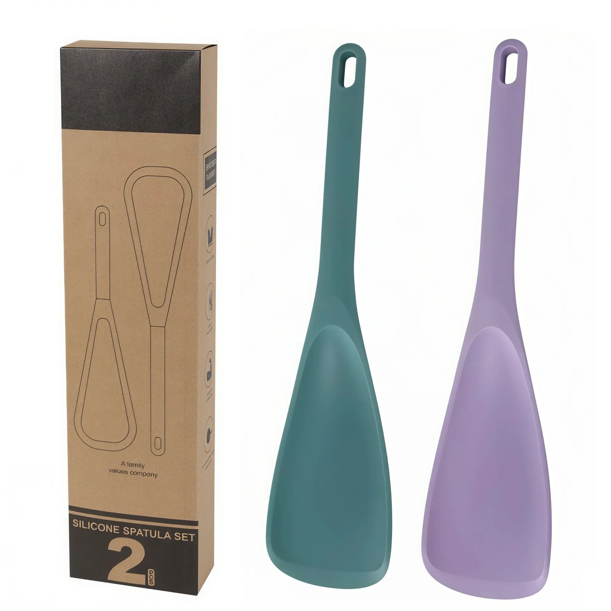 Pack of 2 Cooking Spoons for Non stick Cookware, Multifunction Spatula Spoon BPA-Free, One-Piece Design, Suitable for Scooping, Scraping, Serving and Mixing