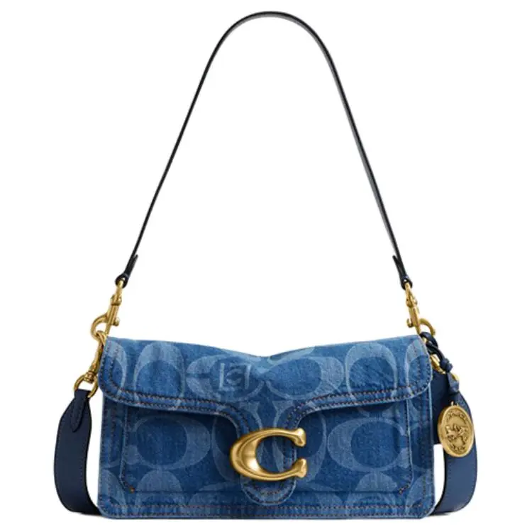 COACH x CLOT Tabby 26 Crossbody Bag for Women – Metallic Logo, Fabric, Medium Size, Deep Indigo Blue