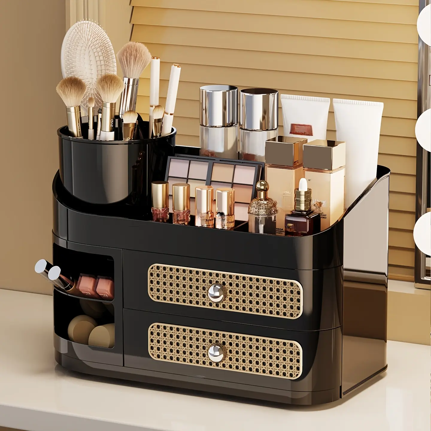 Duchess Storage Box, Luxury Elegant Multi-Purpose Organizer Container, Large Capacity Decorative Storage Case for Jewelry Cosmetics Sundries, Premium Aesthetic Home Desktop Bedroom Dresser Storage Organizer Gift for Women