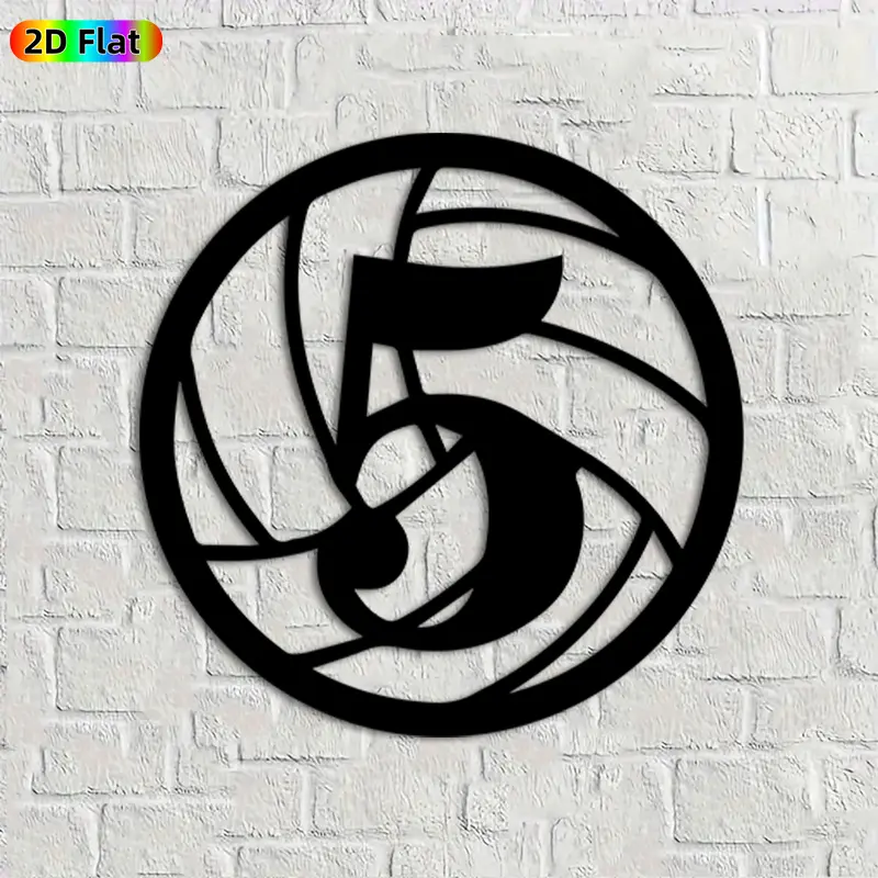 1pc Volleyball Number 5 Metal Wall Art, Dynamic Volleyball Statue Mural, Ideal Gift for New Year, Easter, Volleyball Sports Enthusiasts, Rust-Resistant Metal Wall Decor Wall Sculptures,  Vibrant Sports-Themed Home Decor