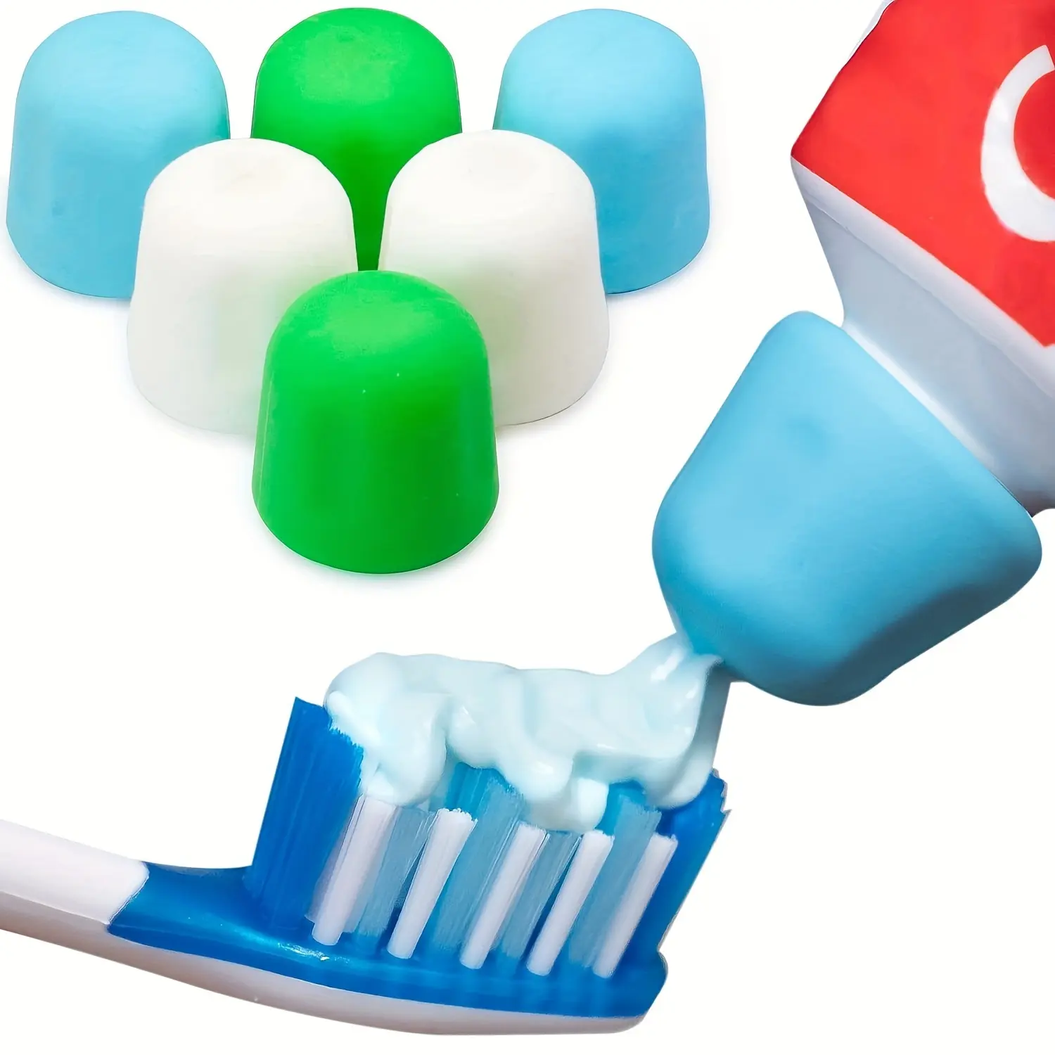 1/6pcs Toothpaste Squeezer, Creative Toothpaste Topper Cap, Toothpaste Protective Cover, Toothpaste Dispenser for Bathroom, Bathroom Additions