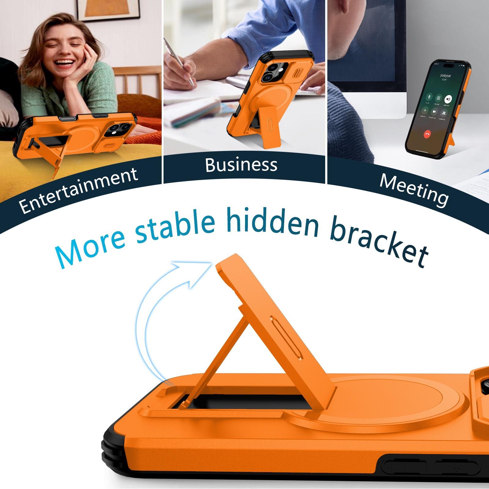 Applicable for iPhone phone case magnetic stand two-in-one PC + TPU phone case