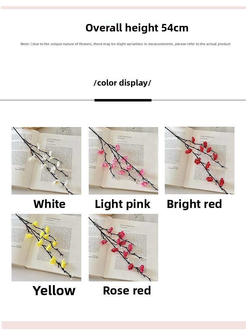 55CM single white mini plum blossom artificial flower for Chinese-style home decoration