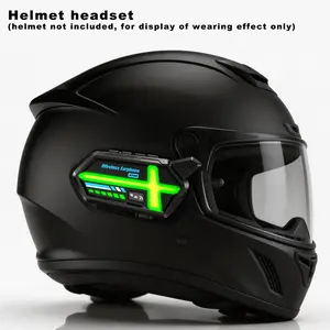 BT26 Colorful LED Motorcycle Helmet Bluetooth Headset – 1000mAh Long Battery Life (18-25H), 500m Long Distance Intercom, Nano-Waterproof/Dustproof/Antifreeze, 3D Surround Sound, Auto-Answer, Hands-Free Calling & Voice Assistant – for Riding Sports