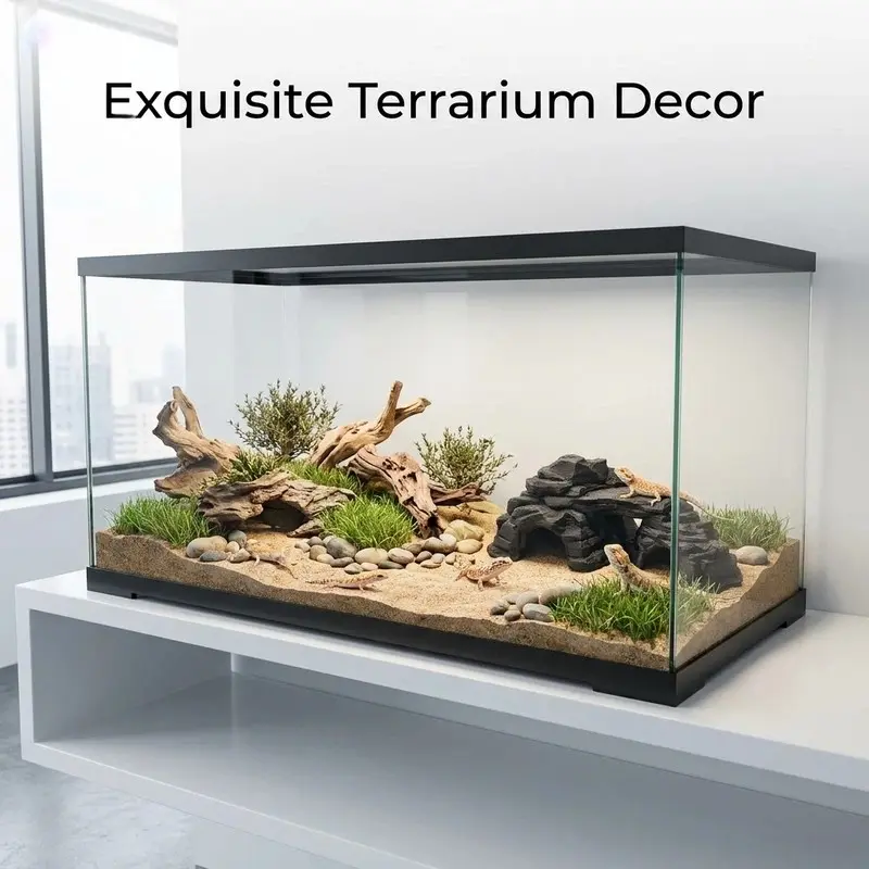 3D Printed Amphibian Hideout, Rock Shelter for Pet Aquariums, Habitat Enclosure, Adjustable Design for Frogs & Salamanders, Durable Pla Material