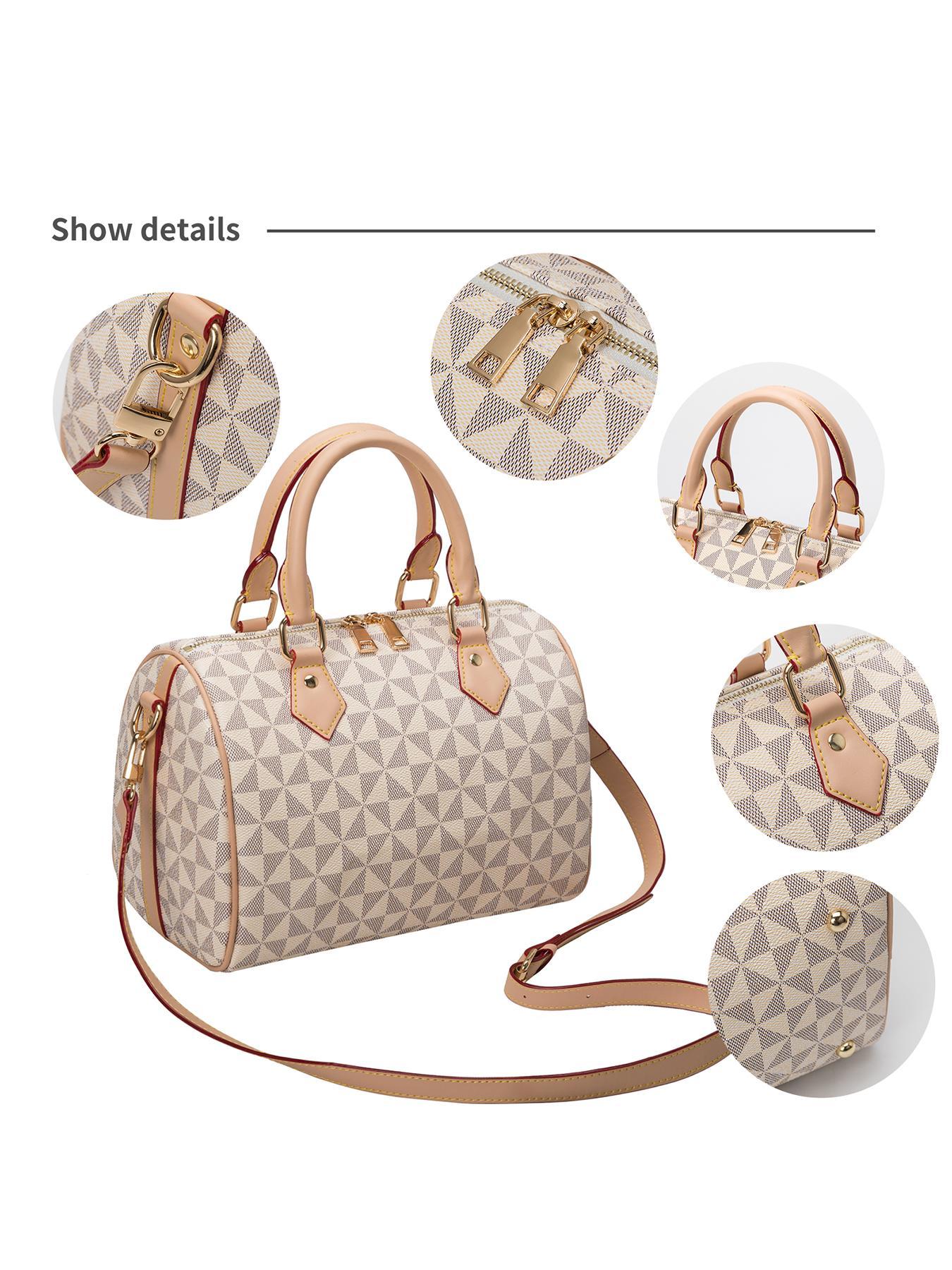 Fashionable Geometric Pattern Crossbody Bag, Lightweight Zipper Shoulder Bag with Adjustable Strap, Trendy All-match Commuter Bag for Daily Used, Purse Women, Unique Bags, Everyday Bags, Sling Purse, Adjustable Strap Satchel, Fashionable Patterned Bag