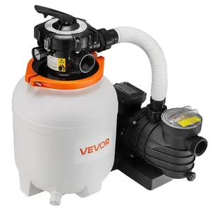 VEVOR 0.5 HP 3000 GPH FlashPure Sand Filter Pump, 12 Inch Swimming Pool Pump, 6X Faster Filtration, Leak-Proof Design, Pre-Loaded Media with Timer, Filtration Clarity, Out of Box Use for Above Ground Pool