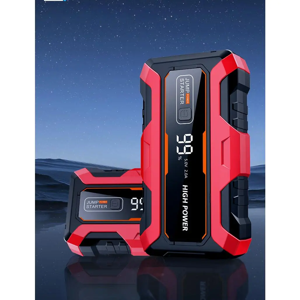 Portable 12V Car Jump Starter, 1800A Peak 800A Starting Current, Digital Display, Emergency Battery Booster with EVA Case