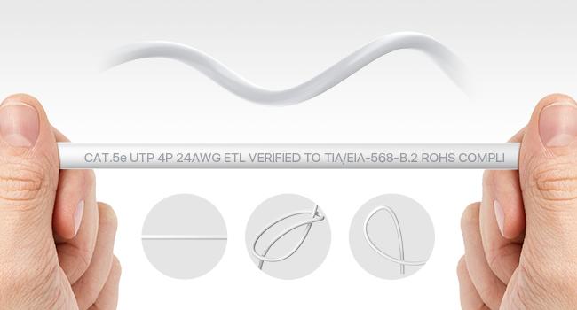 ZOSI Cat5e Ethernet Cable 100ft High Speed Network RJ45 wire cord for POE security cameras system , PoE switch, internet router , computer , IP cameras (30M)