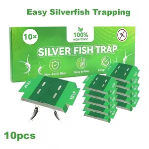 10-Pack Silverfish Trap - Non-Toxic,Pet Friendly， Easy to Use, Long-Lasting Indoor Pest Control for Home & Office (3-Month Protection)