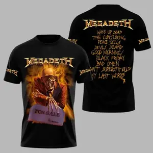 Megadeth Tour 2026 Peace Sells... but Who's Buying? Men's Jersey, Megadeth 2026 3D Round neck Jersey, 90s Records Rock Jersey, Thrash Metal Rock Band Shirt, Oversized Vintage Jersey, Heavy Metal Merch, Gift for Rock Fans