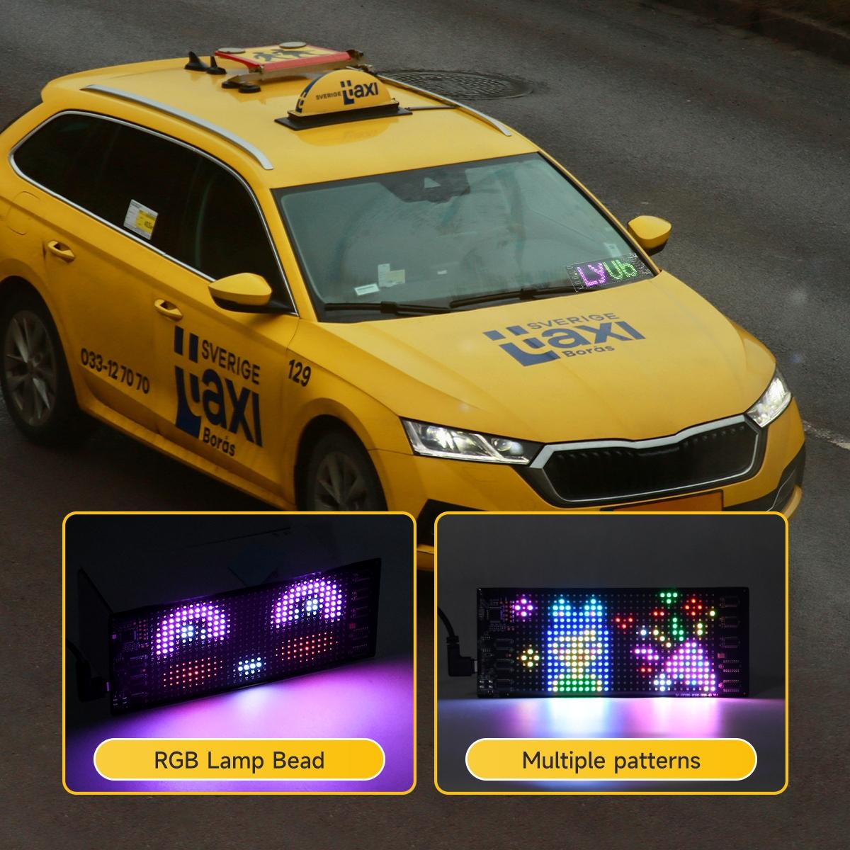 Dynamic Pixel Matrix Car Smart Display APP Remote Dual Control RGB Flex Film Screen DIY Animation Real Time Music Sync Voice Activated Gift For Men Tech Upgrade