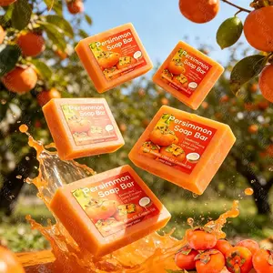 5pcs Persimmon Essence Soap, Multi functional soap Product for Cleansing The Face, Body, Hands,It Quickly Eliminates Body Odor, Deeply Cleanses, Controls Oil, Smooths And Refines The Skin, And Provides Moisturizing Care，Summer odor control，for all skin