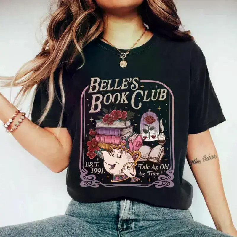 Belle's Book Club T-Shirt, Tale As Old As Time Belles Book Cafe Tee, Belle Princess Book Tee, Book Lover Gift