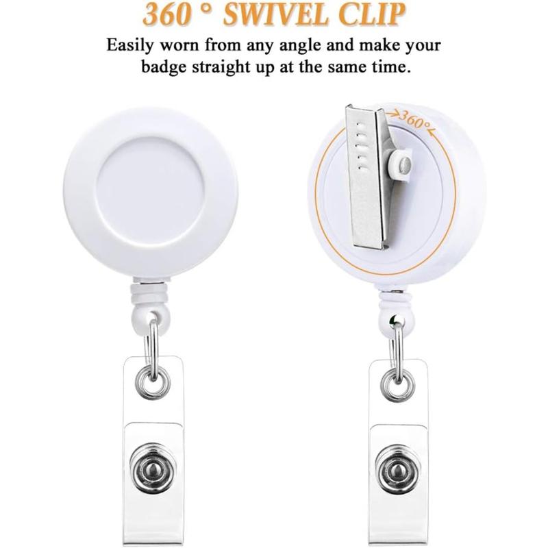 14 Pcs 24'' Retractable Badge Reel, Mixed Random Solid Color Nurse ID Badge Holder with 360° Swivel Alligator Clip