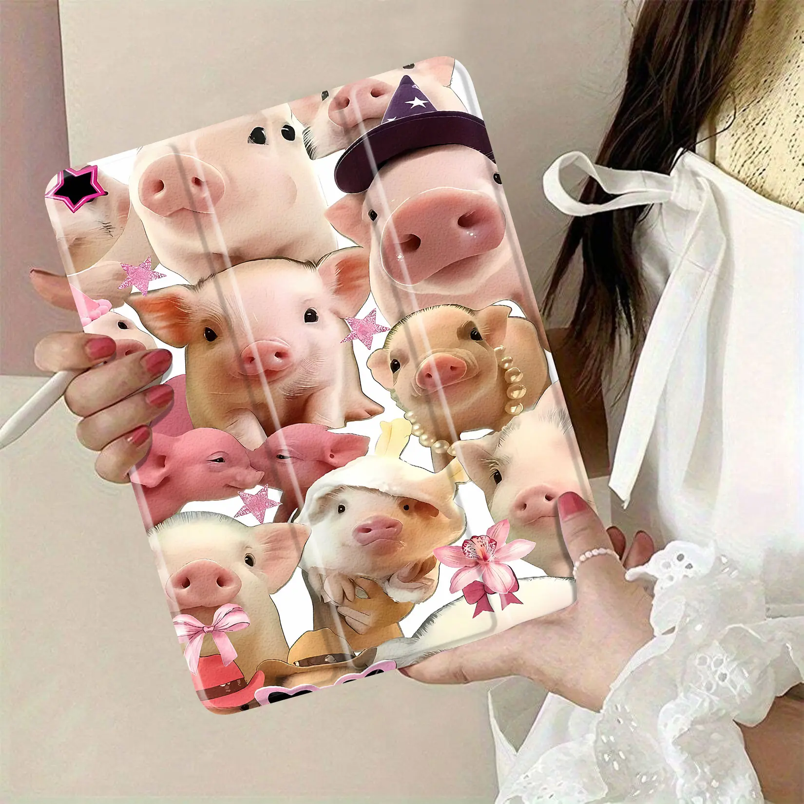 Cartoon Pig Stickers Set, Animal-Themed Embellishment for Scrapbooking, Tablet Accessory Decor & Personalized Gifts, Ideal for Kids