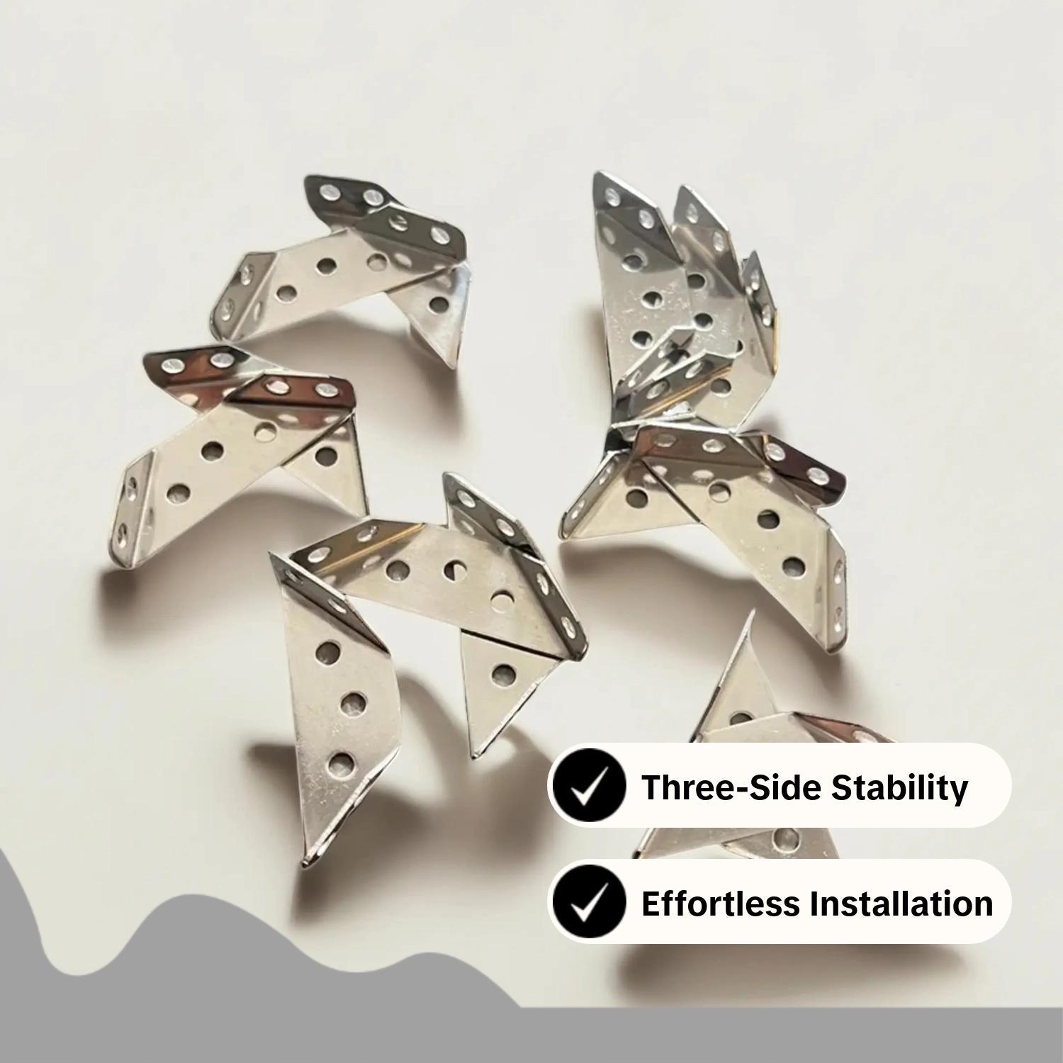 Stainless Steel Corner Bracket, Multi-function Corner Rack, Three Side Fixed Corner Rack, Cabinet Ladder Corner Rack, Laminate Rack, Furniture Connector, Hardware, Heavy Duty, Parts