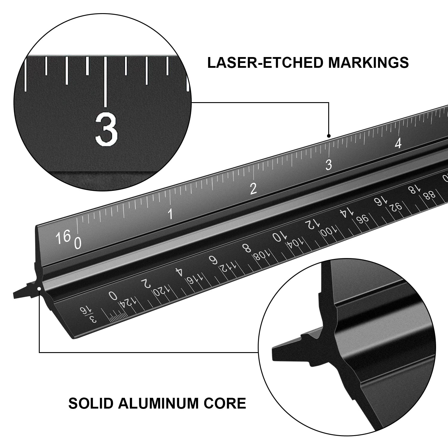 Architectural Scale Ruler Set, 2 Pack 12 Inch Architect Ruler with Standard Metal Ruler, Imperial Architect Triangular Ruler with Etching for Architects, Engineers, Students and Draftsman Architectural Scale Ruler Set, 2 Pack 12 Inch Architect Ruler with Standard Metal Ruler, Imperial Architect Triangular Ruler with Etching for Architects, Engineers, Students and Draftsman