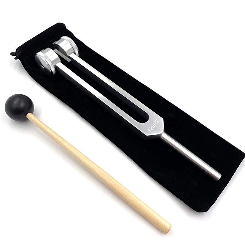 128Hz Tuning Fork Aluminum Alloy Sound Therapy Tool for Meditation Yoga Relaxation Nervous System Balance Acoustic Resonance Health Care Use