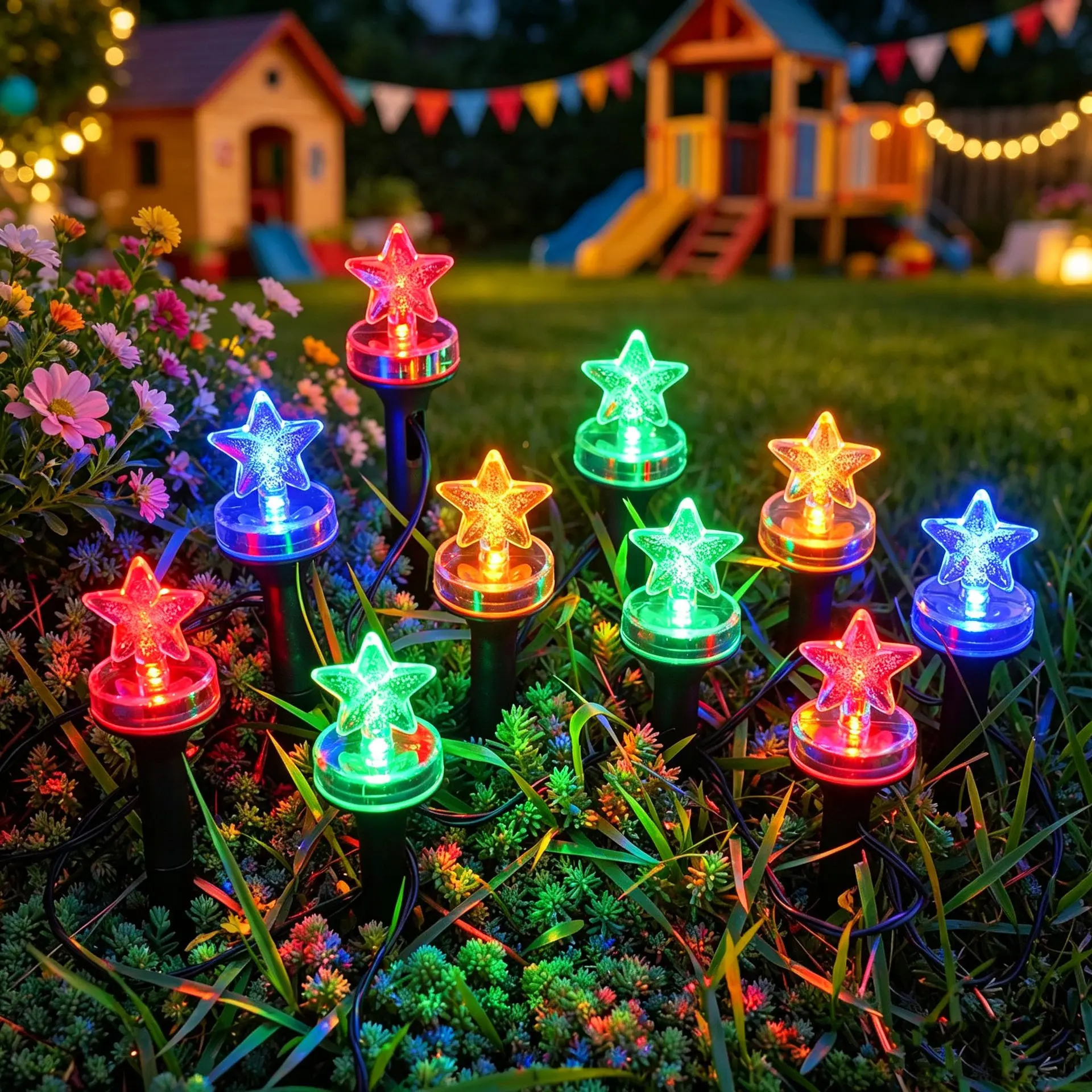 20led Solar Path Light, Star Shape Decorative Outdoor Waterproof Landscape Lamp, Ideal for Christmas, Garden, Patio, Walkway