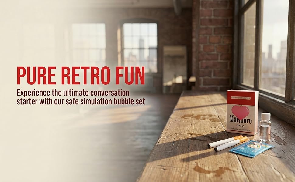 5-in-1 Set Funny Cigarette Bubble Maker Toy, Portable Mini Bubble Blower Wand for Bar Club Nightlife, Unique Prank Gag Gift for Boyfriend, Relaxing Sensory Fidget Toy for Anxiety, Novelty Party Supplies