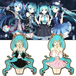 Hatsune Miku Brooch Kawaii Twin Ponytail Girl Same Badge Suitable For Women's Clothing Hats Backpacks Jackets Accessories