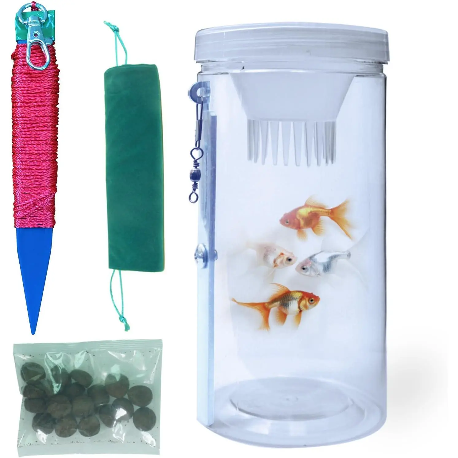 Portable and Plastic Aquarium Minnow&Small Fish Trap  Aquarium Children Fishing Outdoors,Durable Container Bait Trap Suitable  Fishing,Crab,Shrimp,Turtle