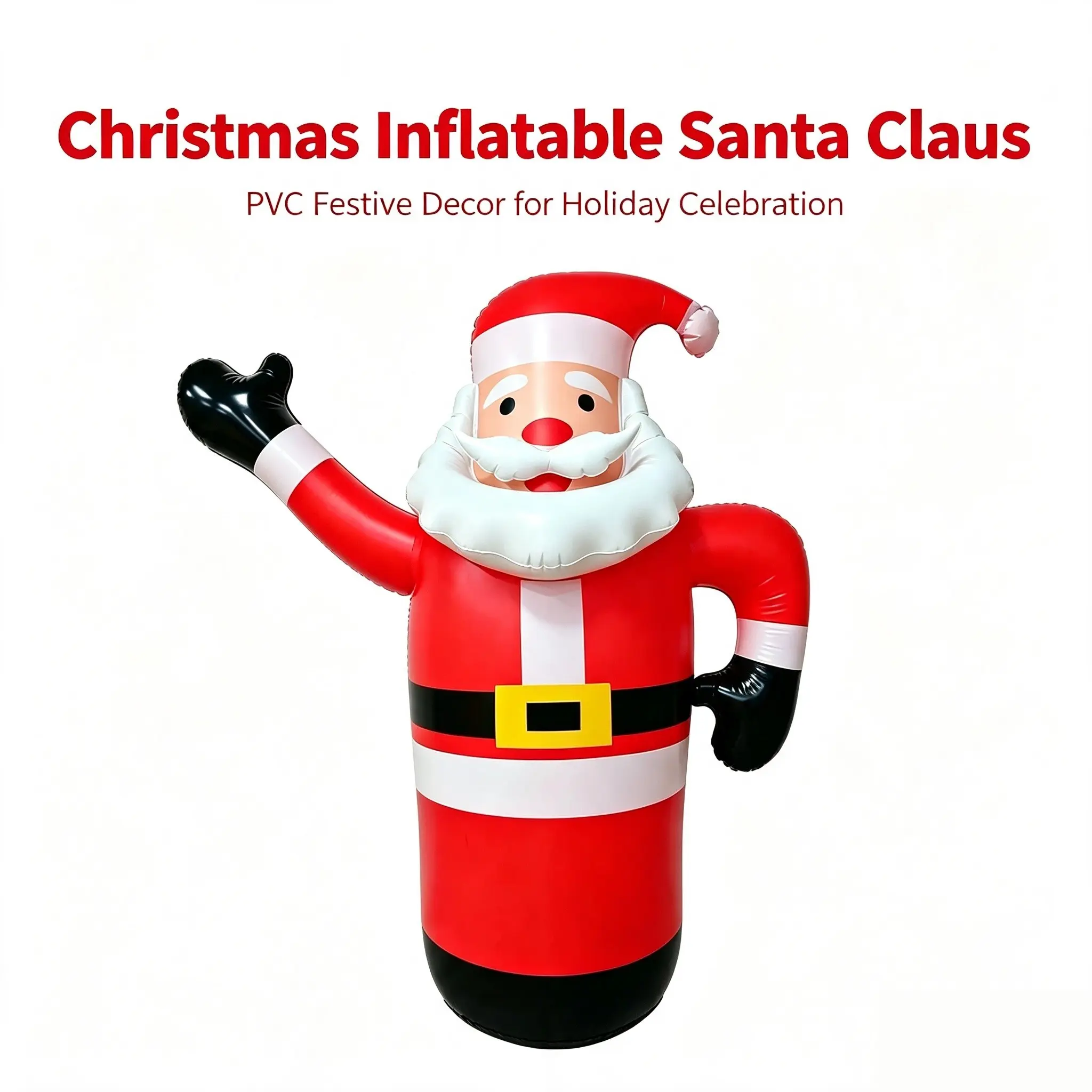 PVC Inflatable Santa Claus Toppler, Classic Cartoon Christmas Style, Outdoor Festival Decor for Yard, Mall Window, Christmas Party