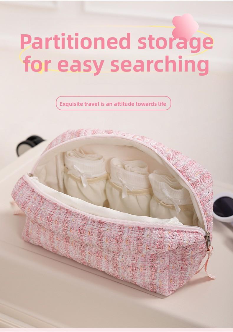 Beilian Underwear Storage Bag, Portable Travel Divided Underwear Storage Bag, Large Capacity Portable Women's Bra Bag