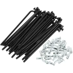 1 Set Universal Bicycle Spokes 12G 78mm Length Bike Wheel Spokes Nipple Black Carbon Steel