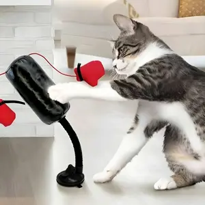 Interactive Cat Boxing Bag Toy with Gloves, Spring-Loaded Self-Play Puzzle for Indoor Cats, Durable Plaything for Kittens' Energy Boost