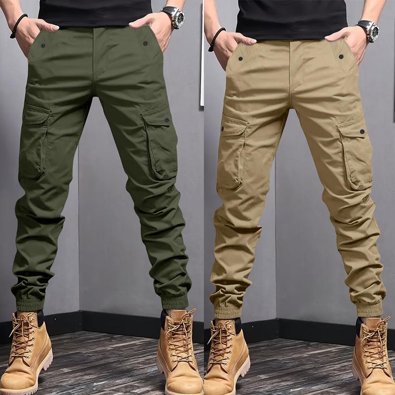 Men's Pants Spring and Autumn Overalls Youth Slim-Fit Outdoor Multi-Pocket Pants Casual Pants Tie-up Pants
