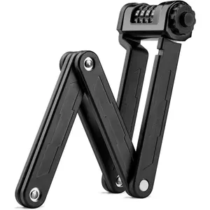 Folding Bike Lock with Bracket - Heavy Duty Anti-Theft 4-Digit Combination Folding Lock