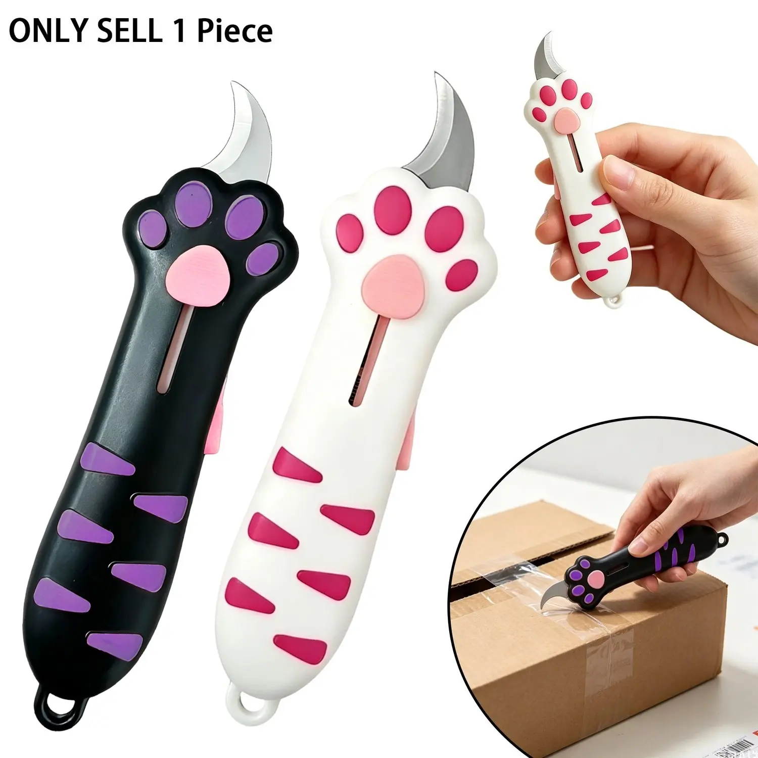 Stretchable Cat Paw Box Opener, Cute Kitty Theme Paper Cutter, Office Cutting Supply, Ideal Unboxing Tool, Portable Gift Opener, Perfect Valentine's Day Gift