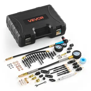【DealsForYouDays】VEVOR Engine Cylinder Compression Tester Kit, 0-700 PSI Pressure Gauge 0-100 PSI Leak Gauge, Automotive Leak Down Tester Kit with 4 Adapters, Pressure Check Leakage Rate Test on Cars, Motorcycles
