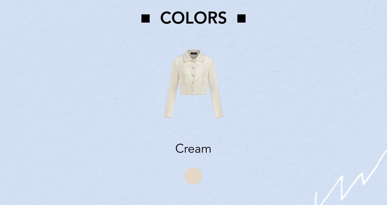 Cider [size 2-10] Tweed Collar Solid Button Pocket Crop Jacket