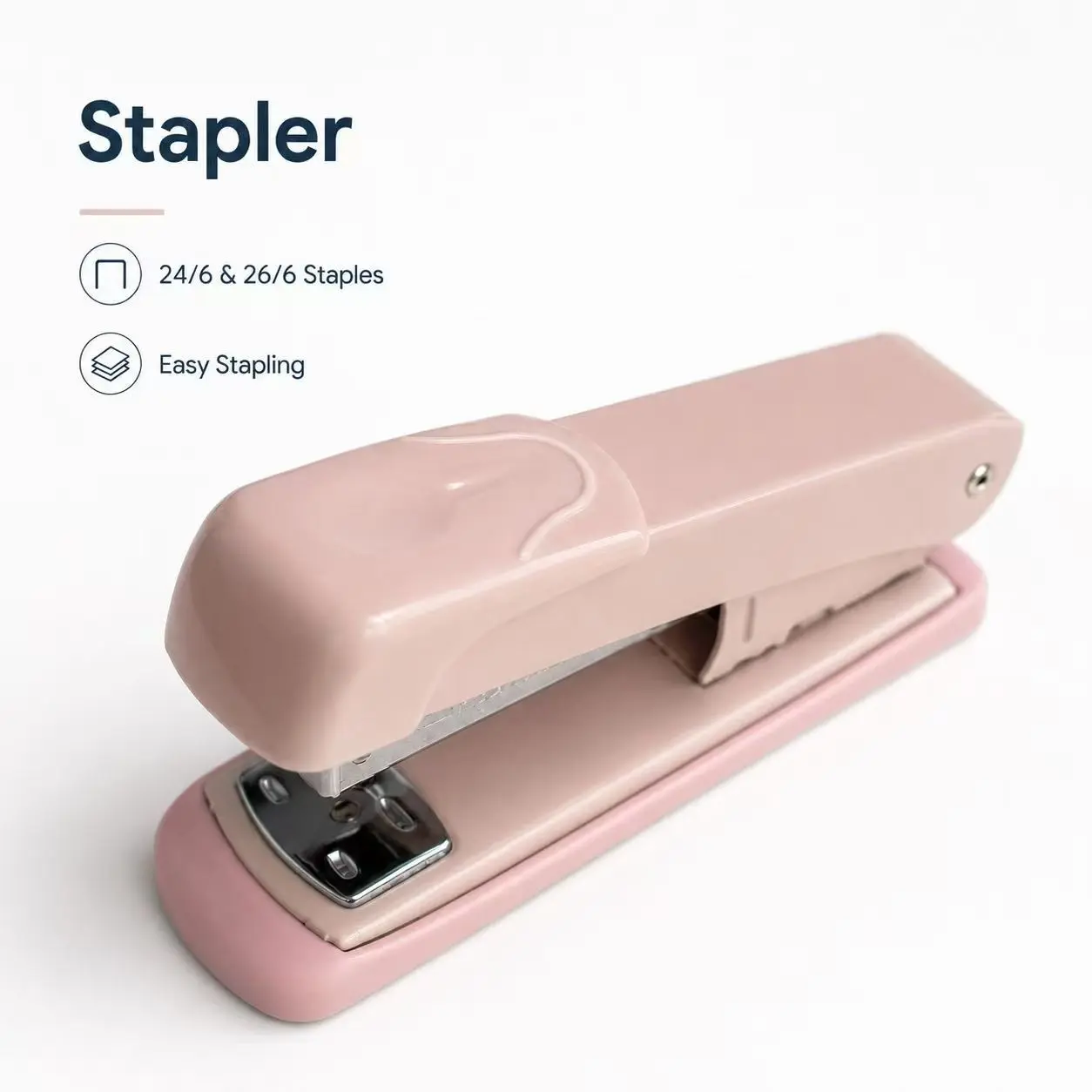 Macaron Aesthetic Stapler Set, Student Office Use, Smooth Metal Track, Easy-To-Use Staples, Combines Stapler and Staples Box