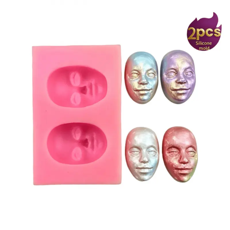 2-Piece Face Shape Silicone Mold, Candle Mold for Resin Crafts, Scented Candles, Gypsum, Clay, Home Decor, Mother's Day Gift