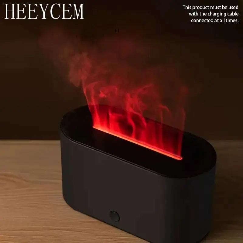 HEEYCEM LED Flame Aromatherapy Diffuser, USB Powered Simulated Flame Colorful Night Light, Intelligent Scent Machine for Bedroom, Living Room & Office, Aroma Humidifier