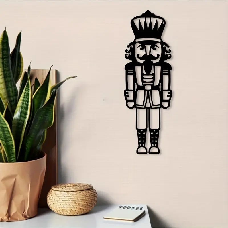 1 piece of vintage iron nutcracker soldier wall decoration - weather resistant outdoor/indoor Christmas decoration, suitable for entryways and restaurants - beautifully designed collectible holiday gift, seasonal decoration, classic style