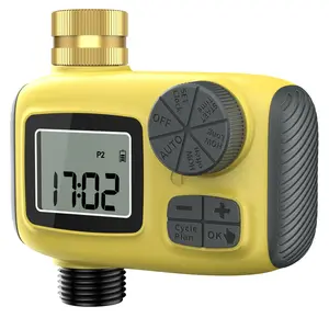 Water Timer with Brass Inlet, Irrigation Timer with 3 Independent Programs, Rain Delay Function, Ip54 Waterproof, Garden Lawn Pool Use