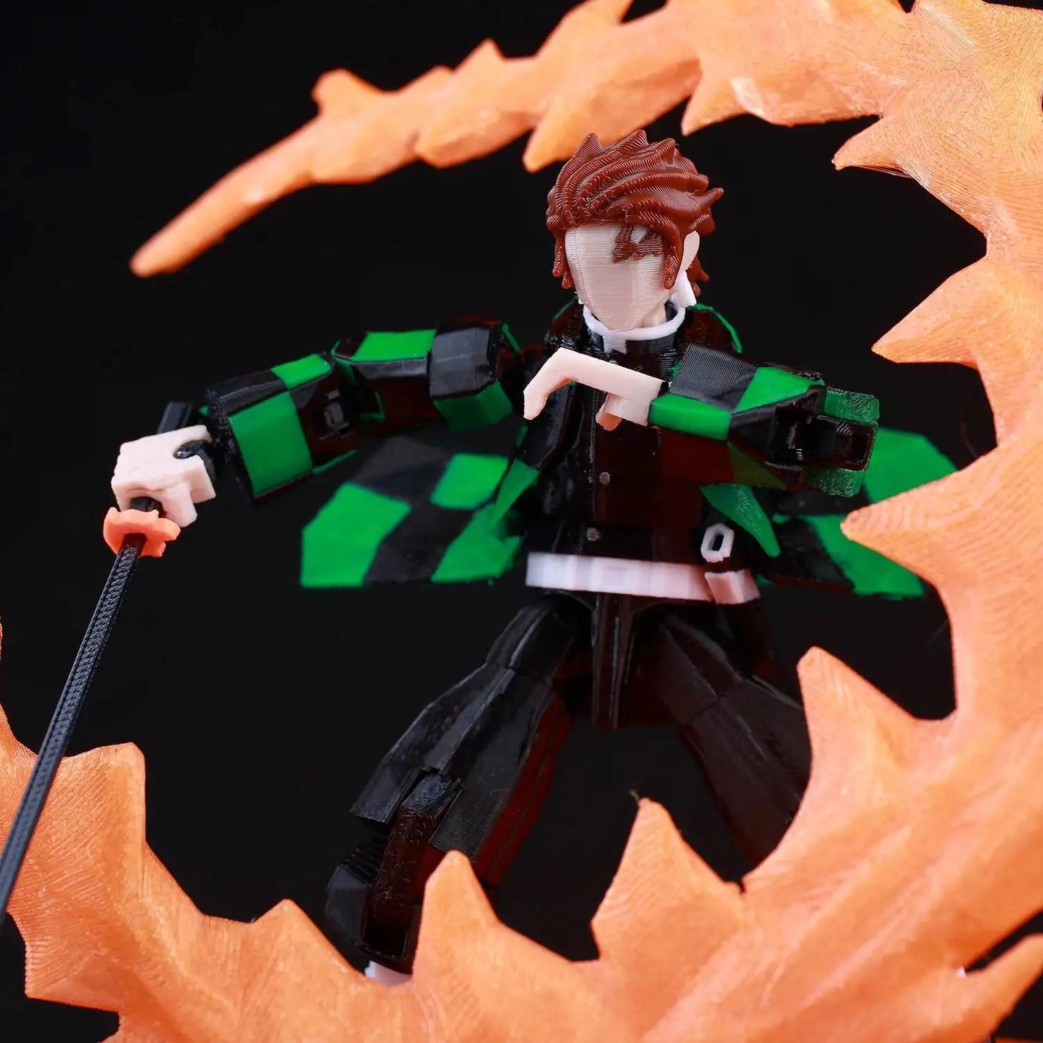 9L3D Printed Demon Slayer AKAZA Tanjiro Kamado Lucky Dummy 13 Movable Shapeshift Action Figures Mannequin Toys for Anime Fans 9L3D Printed Demon Slayer AKAZA Tanjiro Kamado Lucky Dummy 13 Movable Shapeshift Action Figures Mannequin Toys for Anime Fans